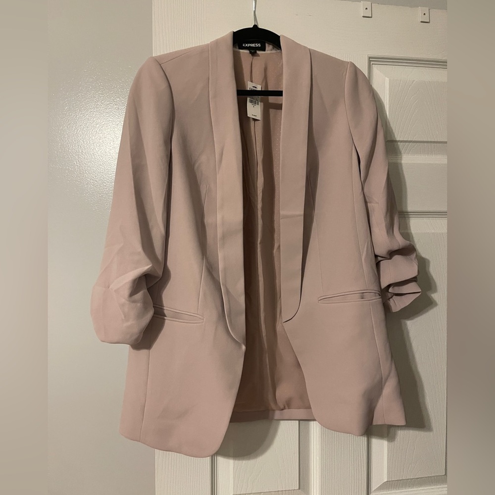 Express 3/4 rouched sleeve blazer